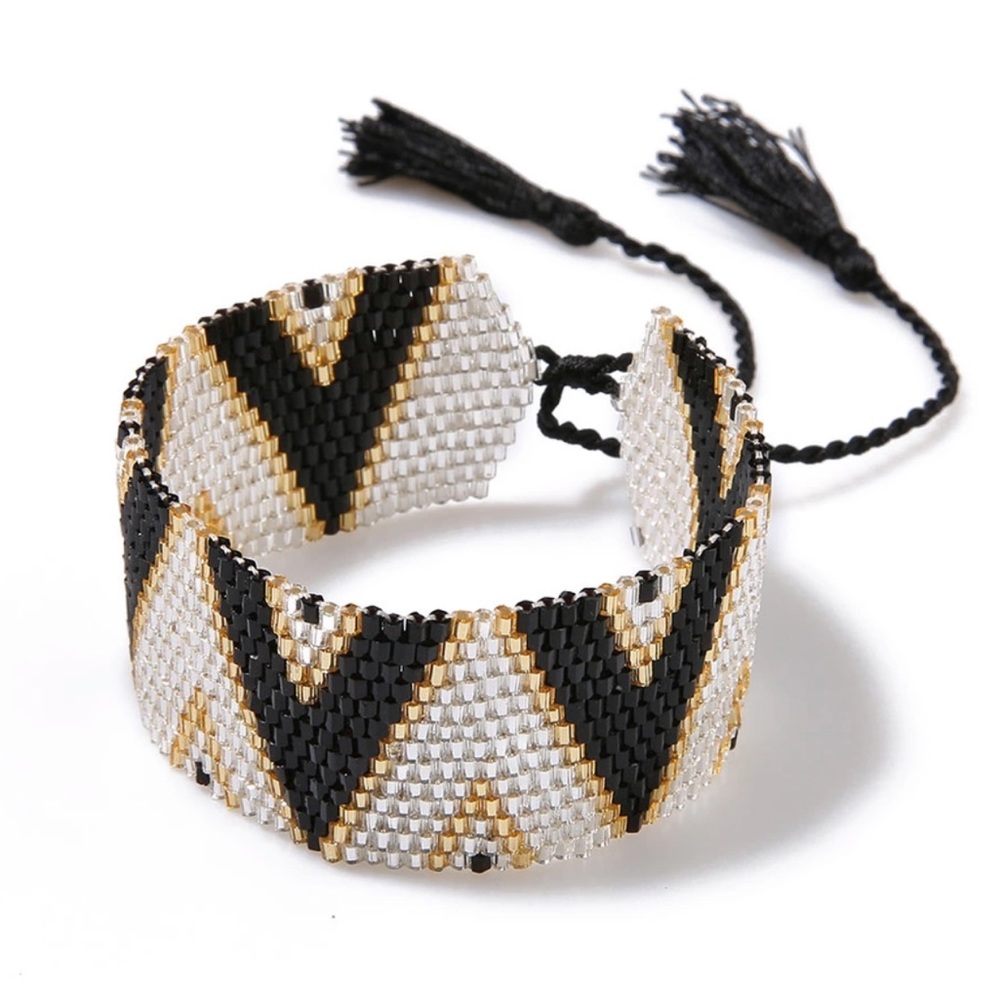Boho Beaded Patterns Cuff Bracelet